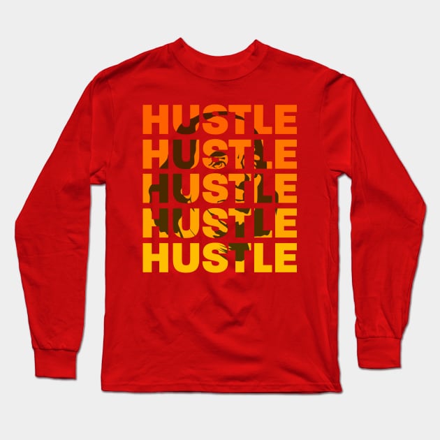 Hustle Hard & Stack Benjamin Franklin's T-Shirt Long Sleeve T-Shirt by NearlyNow